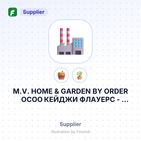 M.V. HOME & GARDEN BY ORDER ОCОО КЕЙДЖИ ФЛАУЕРС – summary card, no photo uploaded yet