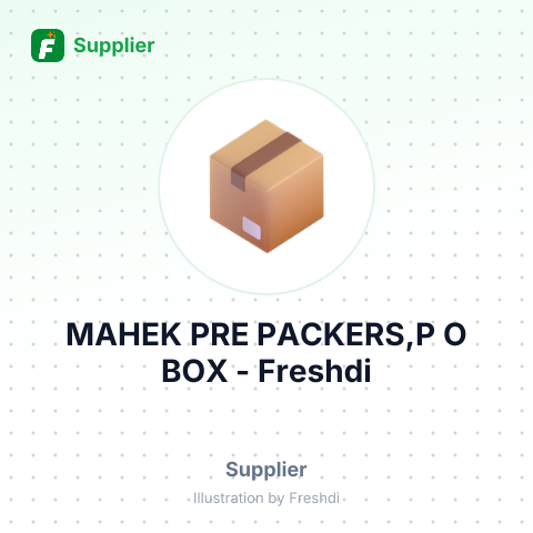MAHEK PRE PACKERS,P O BOX – summary card, no photo uploaded yet