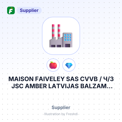 MAISON FAIVELEY SAS CVVB / Ч/З JSC AMBER LATVIJAS BALZAMS RIGA, LATVIA – summary card, no photo uploaded yet