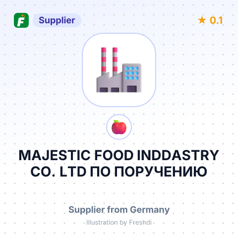 MAJESTIC FOOD INDDASTRY CO., LTD, ПО ПОРУЧЕНИЮ ВЮНШЕ ХАНДЕЛЬСГЕЗЕЛЬШАФТ ИНТЕРНАТИО – summary card, no photo uploaded yet
