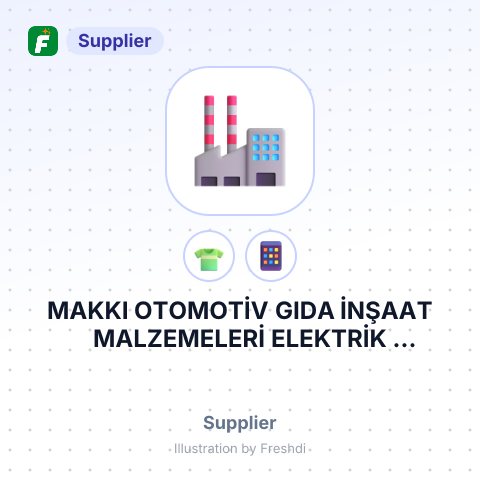 MAKKI OTOMOTİV GIDA İNŞAAT MALZEMELERİ ELEKTRİK ELEKTRONİK KONFEKSİYON SANAYİ VE DIŞ TİCARET LİMİTED ŞİRKETİ. – summary card, no photo uploaded yet