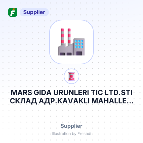 MARS GIDA URUNLERI TIC LTD.STI СКЛАД АДР.KAVAKLI MAHALLESI RIFAT ILGAZ SOKAK NO. – summary card, no photo uploaded yet