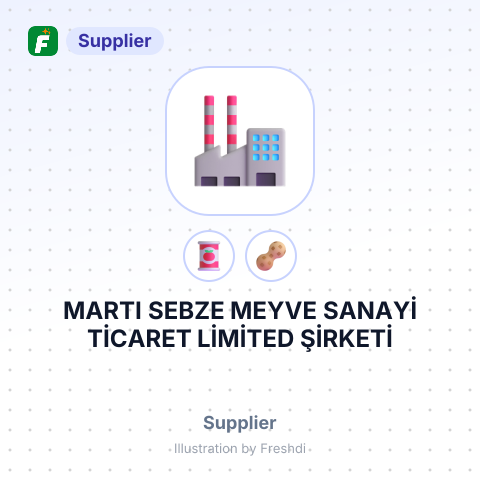 MARTI SEBZE MEYVE SANAYİ TİCARET LİMİTED ŞİRKETİ – summary card, no photo uploaded yet