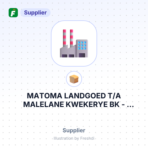 MATOMA LANDGOED T/A MALELANE KWEKERYE BK – summary card, no photo uploaded yet