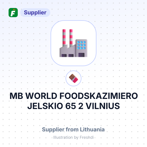 MB WORLD FOODSKAZIMIERO JELSKIO 65 2 VILNIUS 04132 LITHUANIA – summary card, no photo uploaded yet