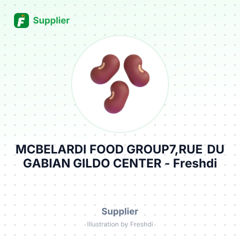 MCBELARDI FOOD GROUP7,RUE DU GABIAN GILDO CENTER – summary card, no photo uploaded yet