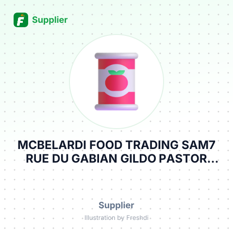 MCBELARDI FOOD TRADING SAM7 RUE DU GABIAN GILDO PASTOR CENTER – summary card, no photo uploaded yet
