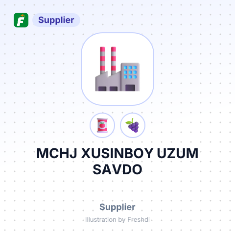 MCHJ XUSINBOY UZUM SAVDO – summary card, no photo uploaded yet