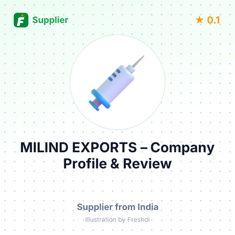 MILIND EXPORTS – summary card, no photo uploaded yet