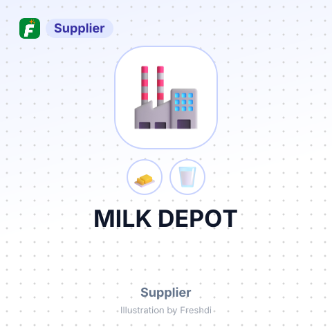 MILK DEPOT – summary card, no photo uploaded yet