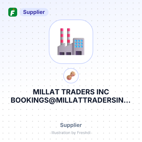 MILLAT TRADERS INC BOOKINGS@MILLATTRADERSINC. COM – summary card, no photo uploaded yet