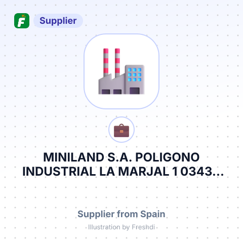 MINILAND S.A. POLIGONO INDUSTRIAL LA MARJAL 1 03430 ONIL ALICANTE SPAIN – summary card, no photo uploaded yet