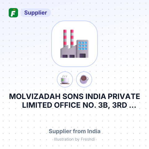 MOLVIZADAH SONS INDIA PRIVATE LIMITED  OFFICE NO. 3B, 3RD FLOOR, 143/145,KHAITAN CHAMBERS, – summary card, no photo uploaded yet