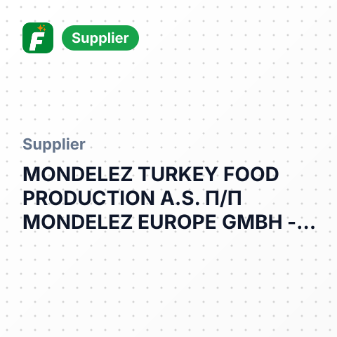 MONDELEZ TURKEY FOOD PRODUCTION A.S. П/П MONDELEZ EUROPE GMBH – summary card, no photo uploaded yet