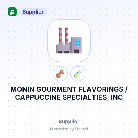 MONIN GOURMENT FLAVORINGS / CAPPUCCINE SPECIALTIES, INC – summary card, no photo uploaded yet