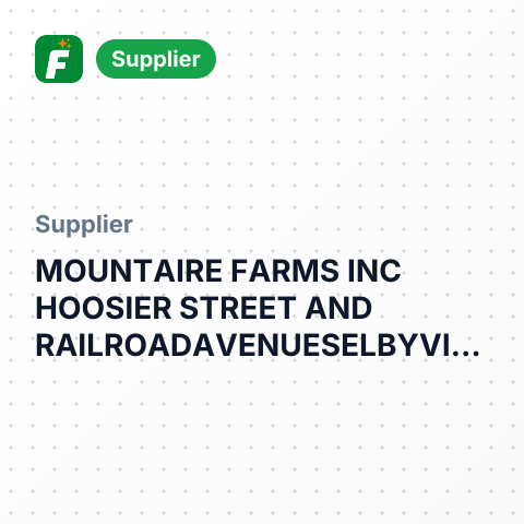 MOUNTAIRE FARMS INC HOOSIER STREET AND RAILROADAVENUESELBYVILLE, DE – summary card, no photo uploaded yet