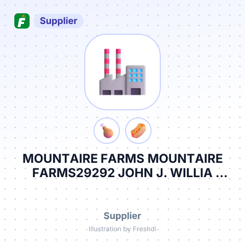 MOUNTAIRE FARMS MOUNTAIRE FARMS29292 JOHN J. WILLIA MILLSBORO DE US – summary card, no photo uploaded yet