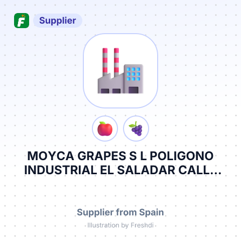 MOYCA GRAPES S L POLIGONO INDUSTRIAL EL SALADAR CALLE ARQUIMEDES TOTANA MUCIA 30850 S – summary card, no photo uploaded yet