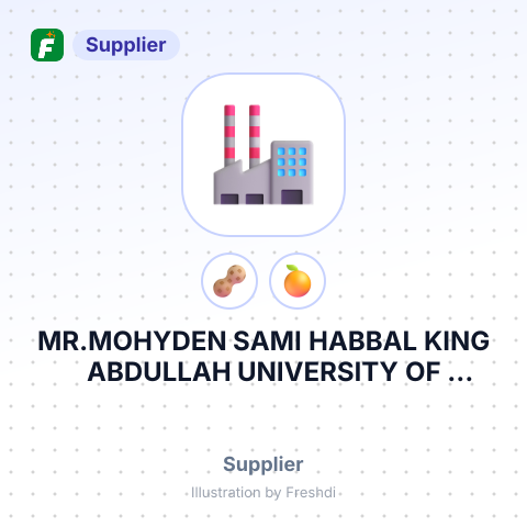 MR.MOHYDEN SAMI HABBAL KING ABDULLAH UNIVERSITY OF SCIENCE AND TECHNOLOGY THUWAL-JEDDAH SAUDI ARABIA – summary card, no photo uploaded yet