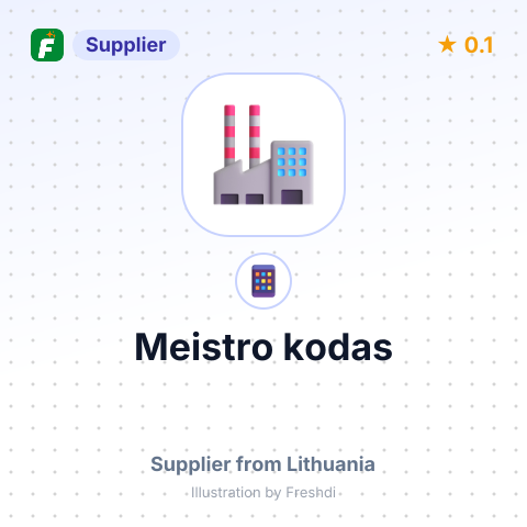Meistro kodas – summary card, no photo uploaded yet