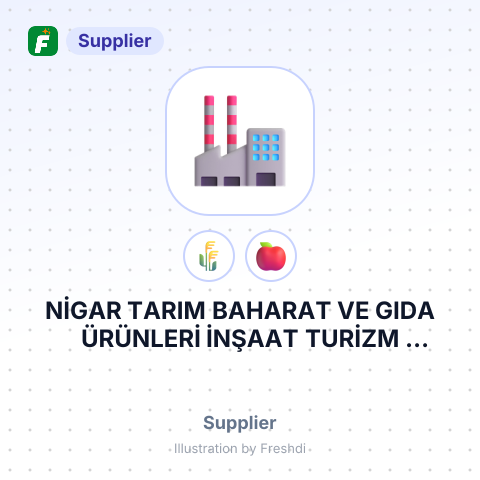 NİGAR TARIM BAHARAT VE GIDA ÜRÜNLERİ İNŞAAT TURİZM İTHALAT İHRACAT SANAYİ VE TİCARET LİMİTED ŞİRKETİ. – summary card, no photo uploaded yet