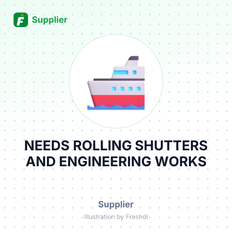 NEEDS ROLLING SHUTTERS AND ENGINEERING WORKS – summary card, no photo uploaded yet
