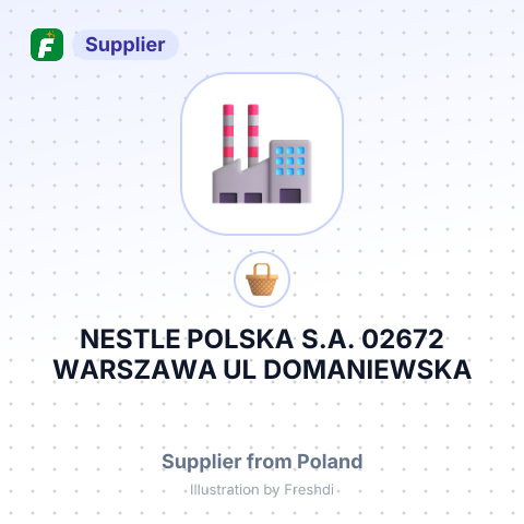 NESTLE POLSKA S.A. 02672 WARSZAWA UL DOMANIEWSKA 32 ПOЛЬЩА – summary card, no photo uploaded yet