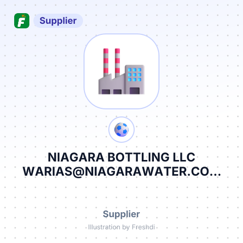 NIAGARA BOTTLING LLC WARIAS@NIAGARAWATER.COM WENDY ARIAS / ONTARIO CA – summary card, no photo uploaded yet
