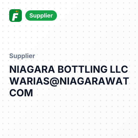 NIAGARA BOTTLING LLC WARIAS@NIAGARAWATER. COM – summary card, no photo uploaded yet