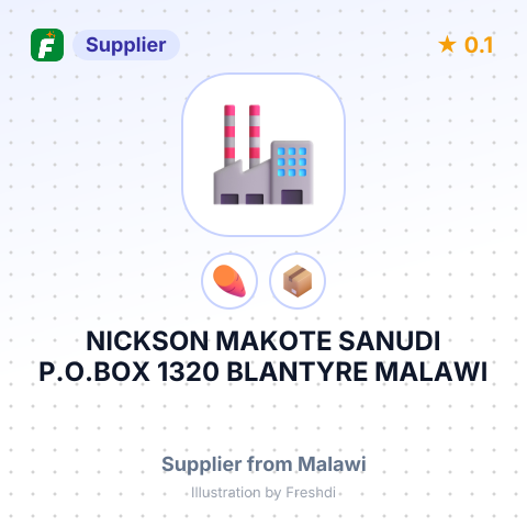 NICKSON MAKOTE SANUDI P.O.BOX 1320 BLANTYRE MALAWI – summary card, no photo uploaded yet