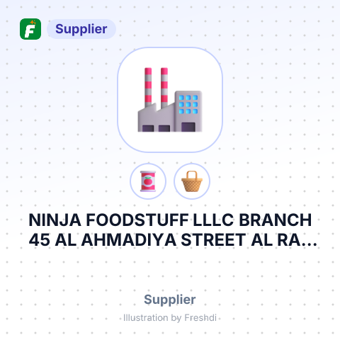 NINJA FOODSTUFF LLLC BRANCH 45 AL AHMADIYA STREET AL RAS DEIRA DUBAI – summary card, no photo uploaded yet