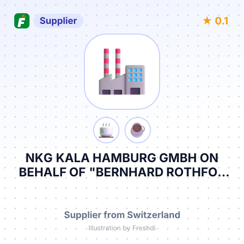 NKG KALA HAMBURG GMBH ON BEHALF OF "BERNHARD ROTHFOS INTERCAFE AG.(BRIC)" – summary card, no photo uploaded yet