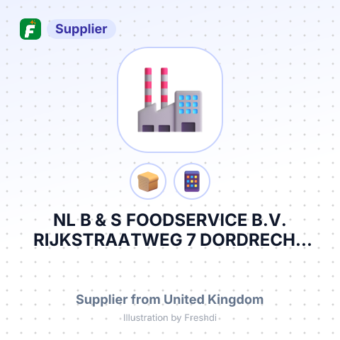 NL B & S FOODSERVICE B.V. RIJKSTRAATWEG 7 DORDRECHT NL – summary card, no photo uploaded yet