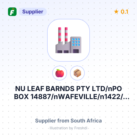 NU LEAF BARNDS PTY LTD/nPO BOX 14887/nWAFEVILLE/n1422/nRSA – summary card, no photo uploaded yet