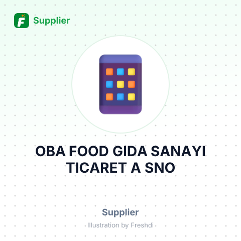 OBA FOOD GIDA SANAYI TICARET A SNO – summary card, no photo uploaded yet