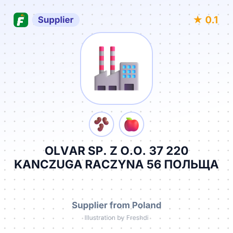 OLVAR SP. Z O.O. 37 220 KANCZUGA RACZYNA 56 ПОЛЬЩА – summary card, no photo uploaded yet