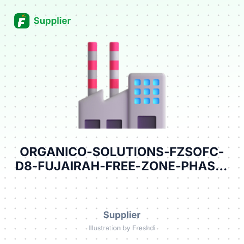 ORGANICO SOLUTIONS FZSOFC D8 FUJAIRAH FREE ZONE PHASE FUJAIRAH UNITED ARAB EMIRATES10. – summary card, no photo uploaded yet
