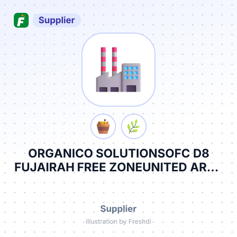 ORGANICO SOLUTIONSOFC D8 FUJAIRAH FREE ZONEUNITED ARAB EMIRATES10. – summary card, no photo uploaded yet