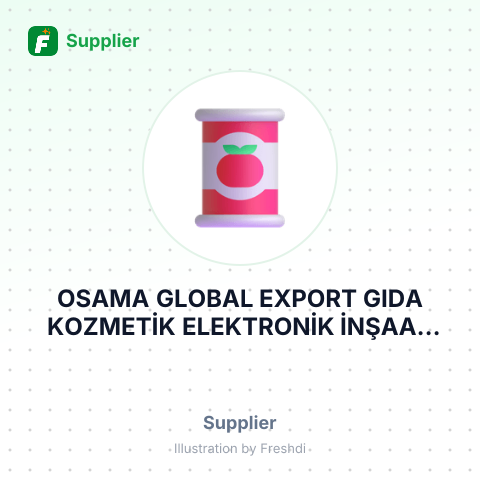 OSAMA GLOBAL EXPORT GIDA KOZMETİK ELEKTRONİK İNŞAAT KİMYA OTOMOTİV TEKSTİL TAŞIMACILIK İTHALAT İHRACAT SANAYİ VE TİCARET LİMİTED ŞİRKETİ – summary card, no photo uploaded yet