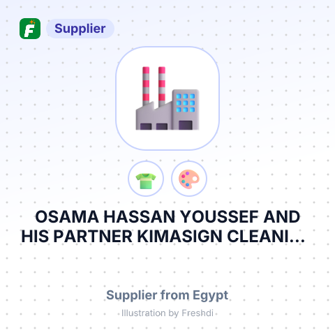 OSAMA HASSAN YOUSSEF AND HIS PARTNER KIMASIGN CLEANING EQUIPMENT AND DECORATION – summary card, no photo uploaded yet