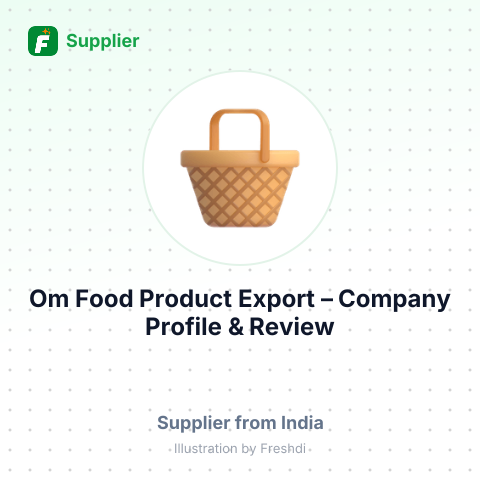 Om Food Product Export – summary card, no photo uploaded yet