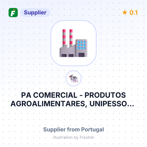 PA COMERCIAL - PRODUTOS AGROALIMENTARES, UNIPESSOAL LDA. – summary card, no photo uploaded yet