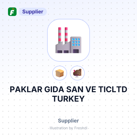 PAKLAR GIDA SAN VE TICLTD TURKEY – summary card, no photo uploaded yet