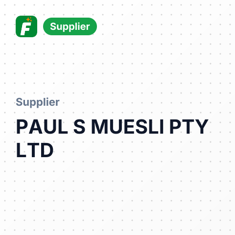 PAUL S MUESLI PTY LTD – summary card, no photo uploaded yet