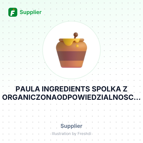 PAULA INGREDIENTS SPOLKA Z ORGANICZONAODPOWIEDZIALNOSCIA SPOLKA KOMANDYTOWA – summary card, no photo uploaded yet