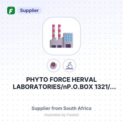 PHYTO FORCE HERVAL LABORATORIES/nP.O.BOX 1321/nHILLCREST/n3650 – summary card, no photo uploaded yet