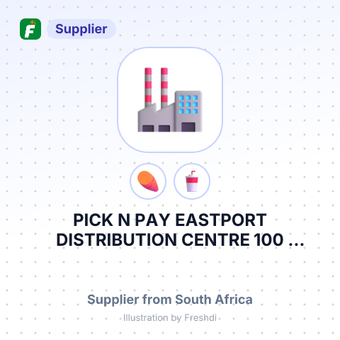 PICK N PAY EASTPORT DISTRIBUTION CENTRE 100 ARNISTON STREET WITFONTEIN, EXTENSION 84 KEMPTON PARK GAUTENG – summary card, no photo uploaded yet