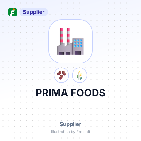 PRIMA FOODS – summary card, no photo uploaded yet