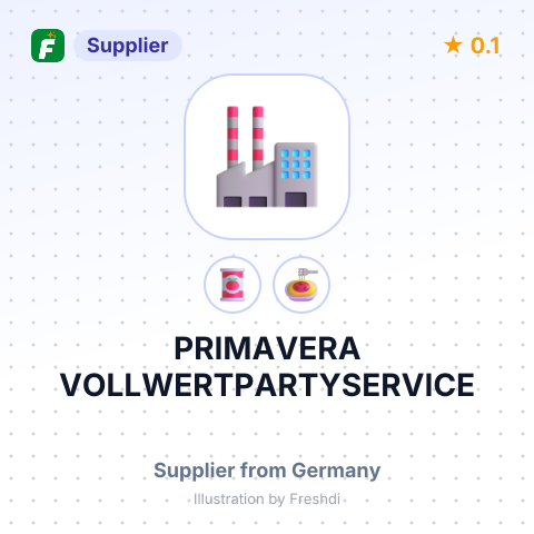 PRIMAVERA VOLLWERTPARTYSERVICE – summary card, no photo uploaded yet