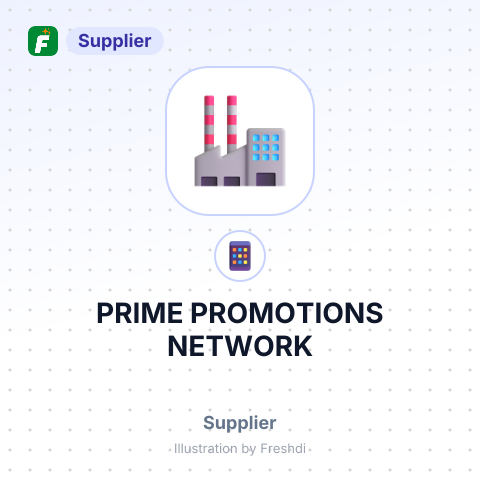PRIME PROMOTIONS NETWORK – summary card, no photo uploaded yet